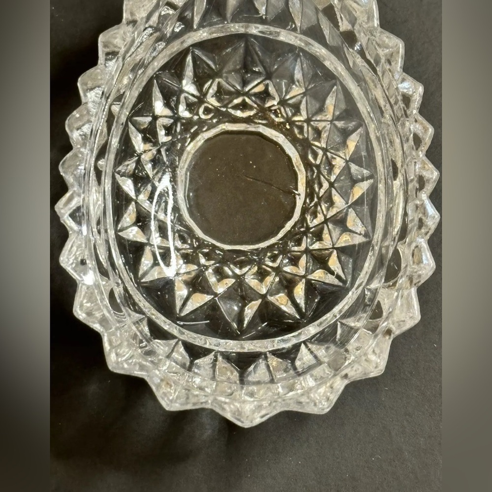 Vintage Clear Crystal Class Small Trinket Dish Storage Ashtray Retro Decor MCM - Picture 3 of 7
